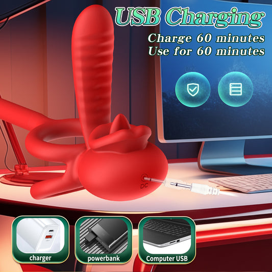 Vibrating Cock Ring with Clitoral Stimulator