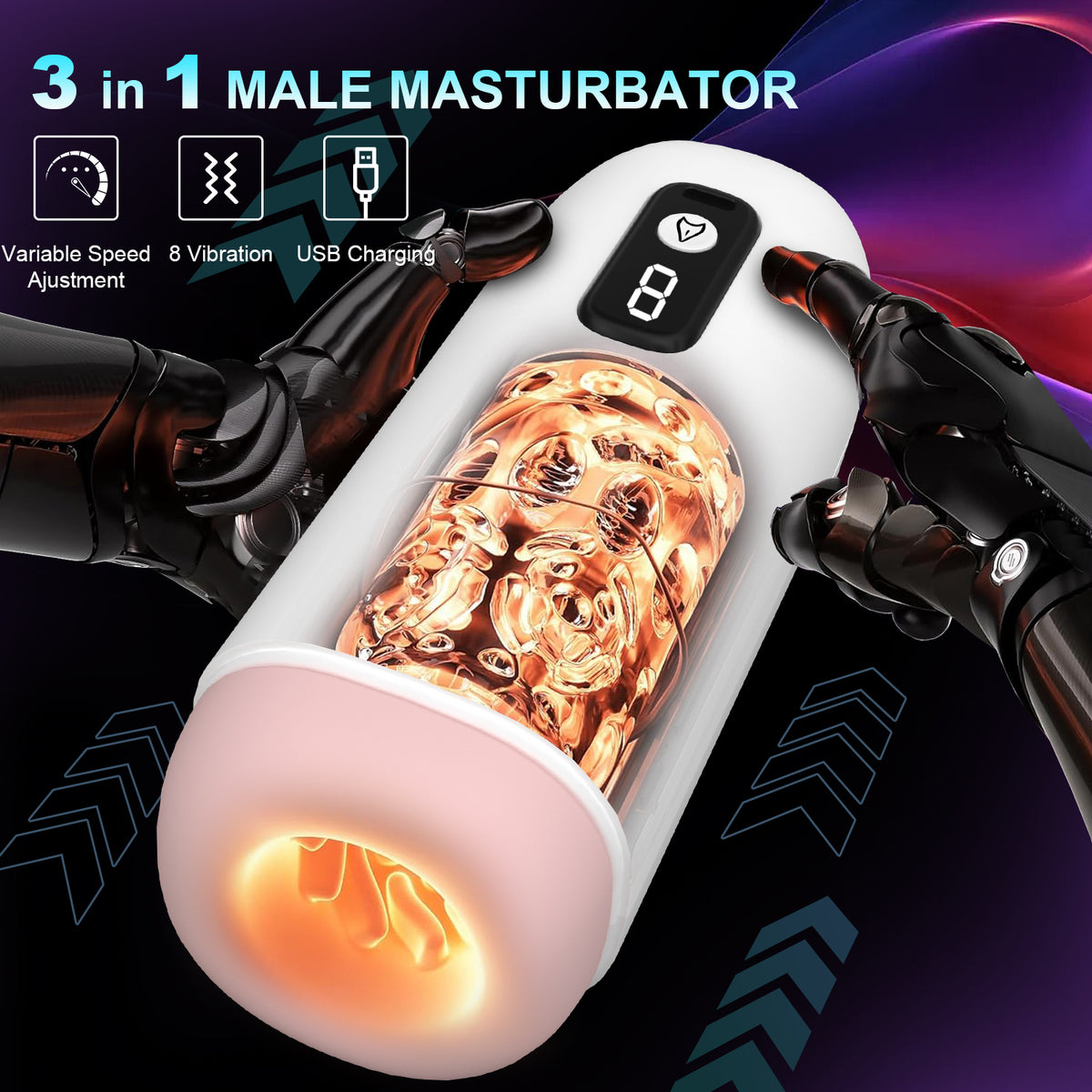 Sex Toys for Men Waterproof Male Masturbator Stroker with 7 Vbration Modes